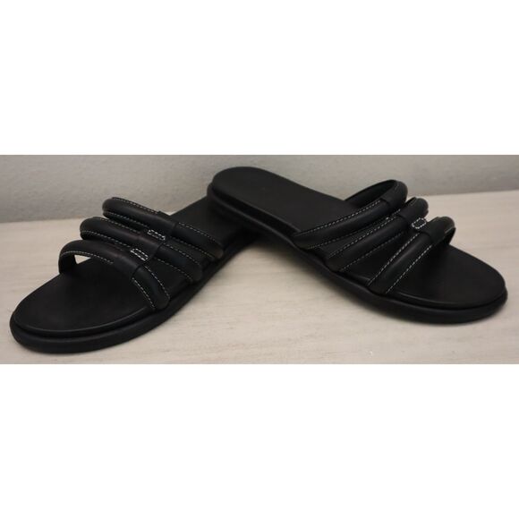 Olukai 20514-4040 Women's Sz 9W Black Leather Tiare Slide Sandals - Picture 14 of 14